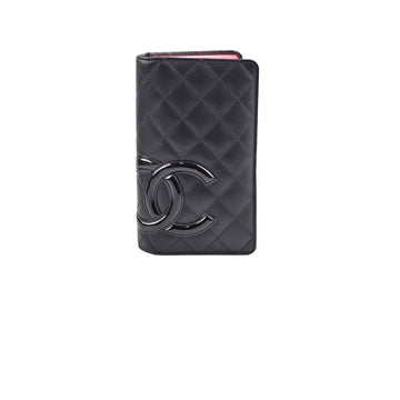Top Quality Chanel Cambon Long Flap Wallet Calfskin Black/Pink