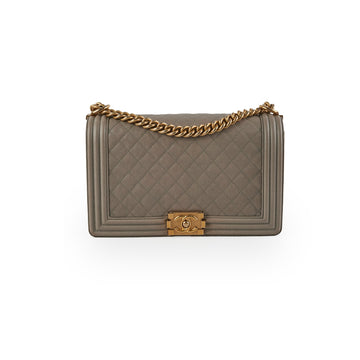 ITEM 31 - Top Quality Chanel Large New Medium Boy Bag Grey Taupe