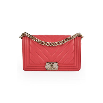Top Quality Chanel Old Medium Boy Coral Pink