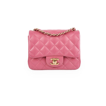 Top Quality Chanel Square Mini Lambskin Pink