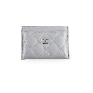 Top Quality Chanel Cardholder Metalic Grey Microchip