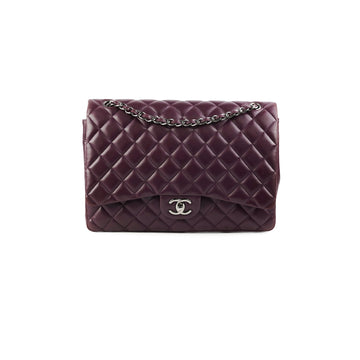 Top Quality Chanel Maxi Lambskin Jumbo Dark Purple