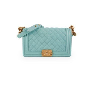Top Quality Chanel Caviar Old Medium Boy Blue  - 26Series