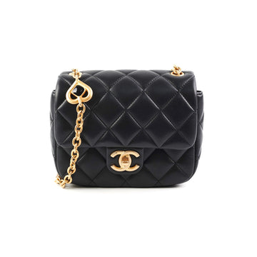 Top Quality Chanel 23P Mini Square Bag Lambskin Black (Microchip)