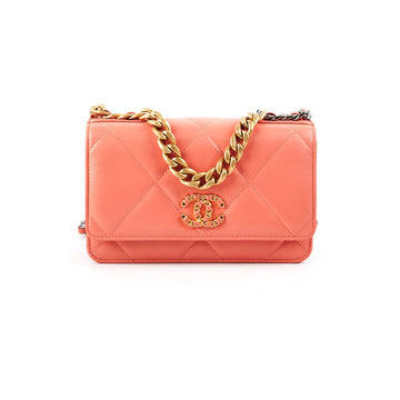 Top Quality Chanel Wallet on Chain WOC 19 Coral