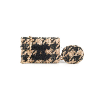 Top Quality Chanel Tweed Wallet On Chain WOC with Detachable Pouch