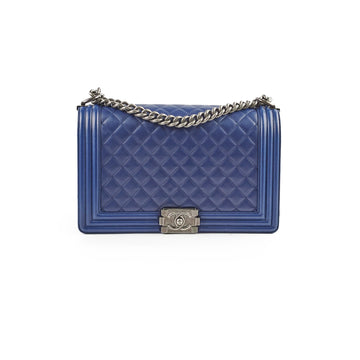 Top Quality Chanel New Medium Boy Dark Blue 21