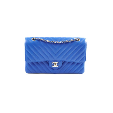 Top Quality Chanel Medium/Large Caviar Chevron Classic Cobalt Blue 2021