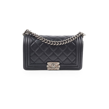 Top Quality Chanel Old Medium Boy Black - Series 19