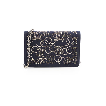 Top Quality Chanel Wallet On Chain WOC Navy Canvas