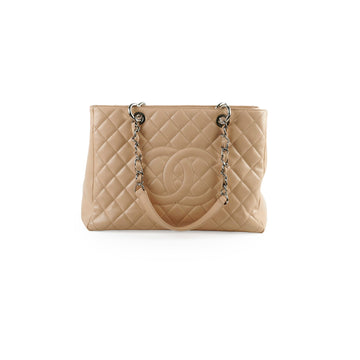 Top Quality Chanel GST Caviar Beige Shoulder Bag- Series 13