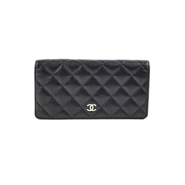 Top Quality Chanel Fold Black Caviar Wallet Series 22