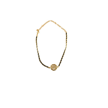 Top Quality Chanel Gold & Black Leather Chain Choker Costume Jewellery