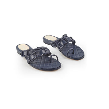 Top Quality Chanel Sandals Navy Size 36