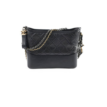 Top Quality Chanel Medium Aged Calfskin Gabrielle Black Series 29