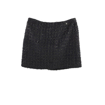 Top Quality Chanel Wool Skirt Black Size 36