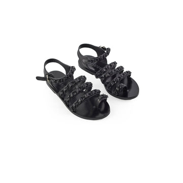 Top Quality Chanel Chain Sandals Black Size 36