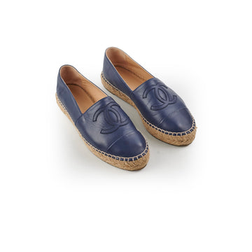 Top Quality Chanel Espadrilles Navy Size 36