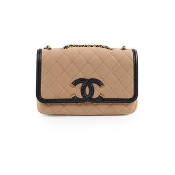 Top Quality Chanel Small Filigree Beige Caviar Crossbody - Series 23