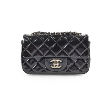 Top Quality Chanel Extra Mini Patent Flap Black