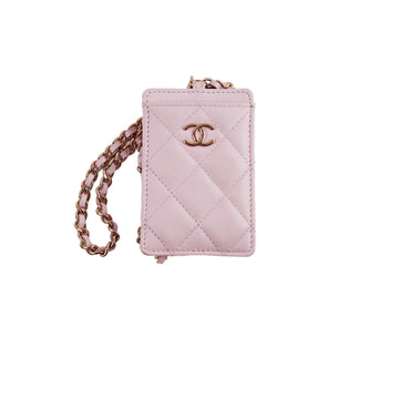Top Quality Chanel Caviar ID Crad Holder Pink