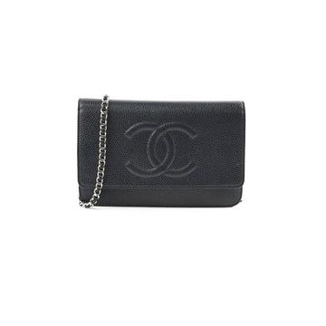Top Quality Chanel CC Logo Wallet on Chain WOC Black