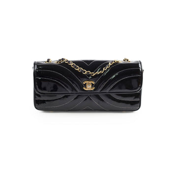 Top Quality Chanel East West Black Chevron Patent Bag- Series 8