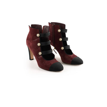 Top Quality Chanel Heel Boots Suede Size 40.5