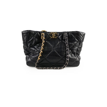 Top Quality Chanel 19 Black Shoulder Tote Bag- Microchipped 2022