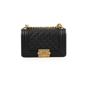 Top Quality Chanel Small Boy Caviar Bag Black