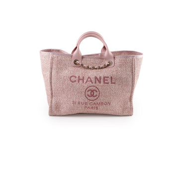 Top Quality Chanel Deauville Tote Pink Tweed - Series 27