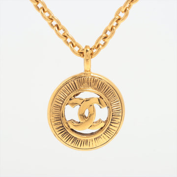 Top Quality Chanel Circle Coco Logo Gold Necklace Costume Jewellery