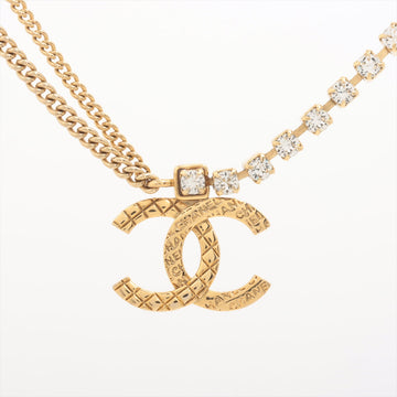 Top Quality Chanel Coco Logo Gold Rhinestone Chain Necklace Costume Jewellery