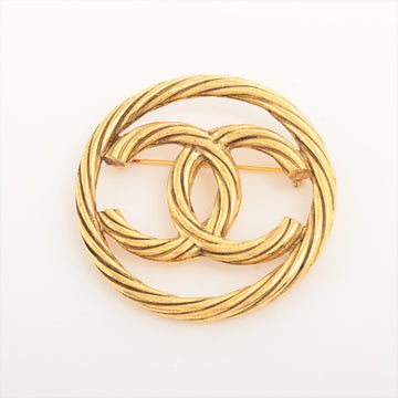Top Quality Chanel Coco Logo Brooch Yellow Gold Costume Jewellery