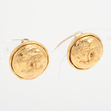Top Quality Chanel Coco Mark Logo Gold Clip On Earrings Costume Jewellery