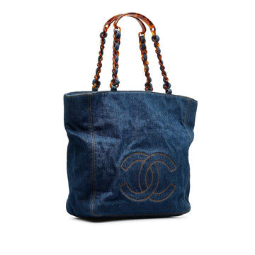 Blue Top Quality Chanel CC Denim Tote Bag