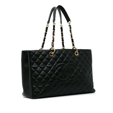 Black Top Quality Chanel Caviar Grand Shopping Tote XL