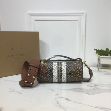 B-Berry - Luxe Carry  The Monogram Stripe E-canvas Barrel Bag For Women, Bags 8.3in/21Luxe Carry