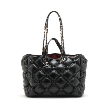 Top Quality Chanel Bubble Kilt Leather Chain Top Bag Black Gummetal Gold  23rd