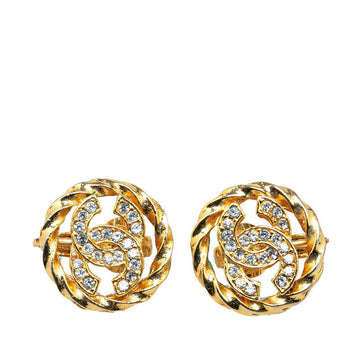 Top Quality Chanel Coco Mark Rhinestone Clip Earrings