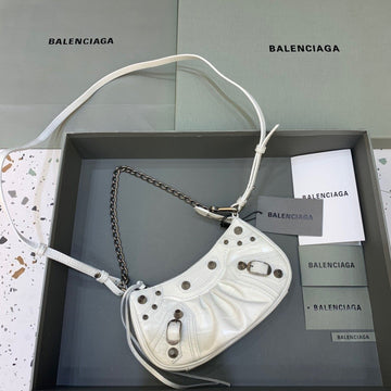 BLN-Ciaga Le Cagole Mini Bag With Chain In White, For Women,  Bags 8.2in/21Luxe Carry