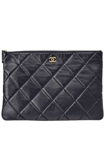 Women s Big Quilted Navy Clutch No 28 Chanel