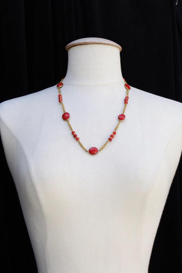 Collier dor?© en p?¢te de verre Top Quality Chanel (Attribu?© ?†)