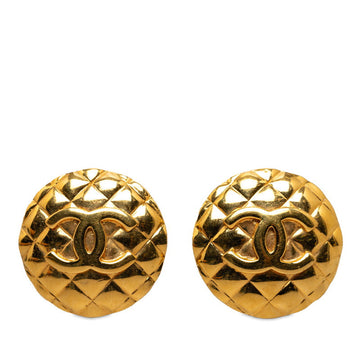 Top Quality Chanel   Matelasse Coco Mark Round Earrings
