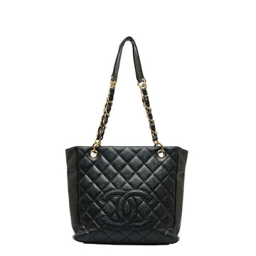 Top Quality Chanel Cocomark Mattress PT Tortoise Chain Handbag Black Gold Caviar S  CHANEL