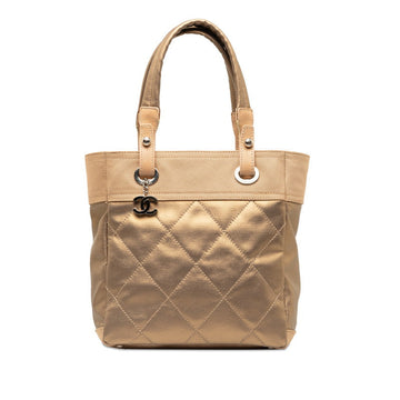 Top Quality Chanel COCOMARK PARIBIARITZ PM TOOT BAG A34208 G Beige Canvas Leather  CHANEL