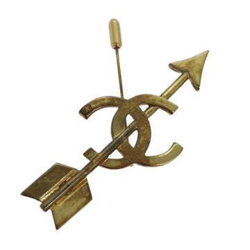 Top Quality Chanel arrow Brooch metal Gold CC Auth am6488