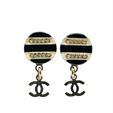 Top Quality Chanel Coco Mark Chain Round Earrings Plastic Metal