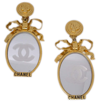 Top Quality Chanel Mirror Earrings Clip-On Gold