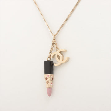 Top Quality Chanel Coco 08A Necklace GP  Linestone G × Pink Lip Rose Motif
